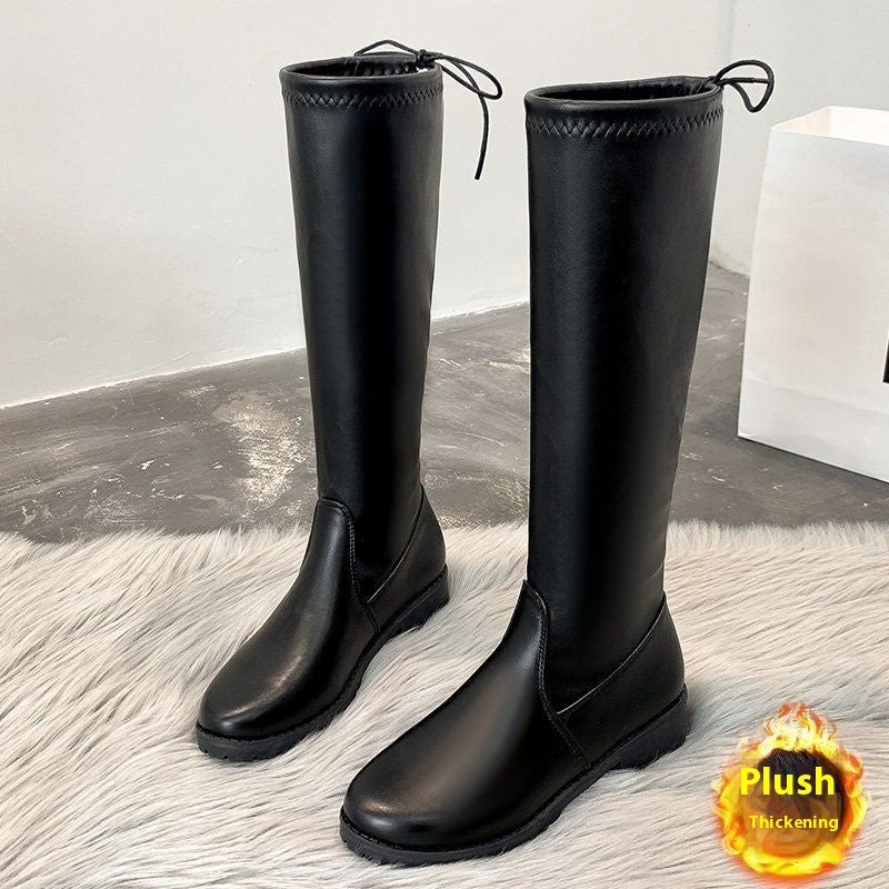 Women's Boots With Big Tube Circumference Fat Feet Thick Legs Below The Knee Plus Size Elastic