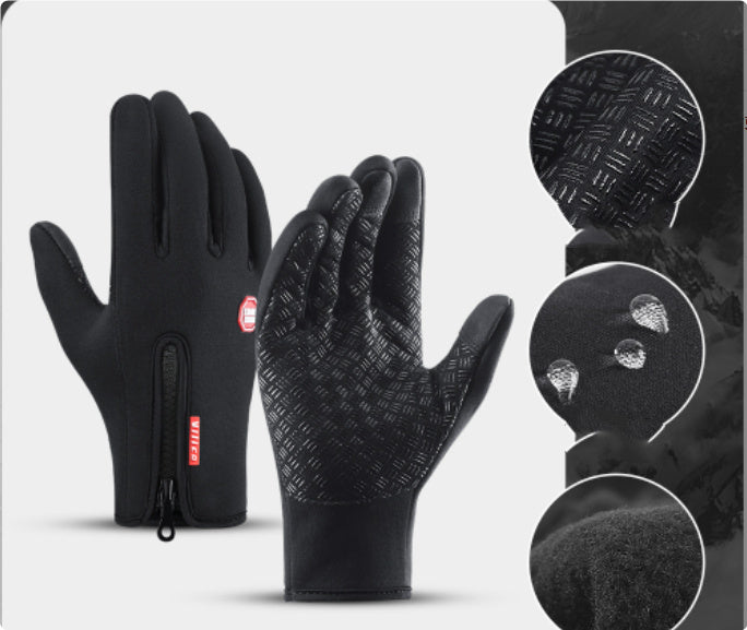 Winter Gloves Touch Screen Riding Motorcycle Sliding Waterproof Sports Gloves With Fleece